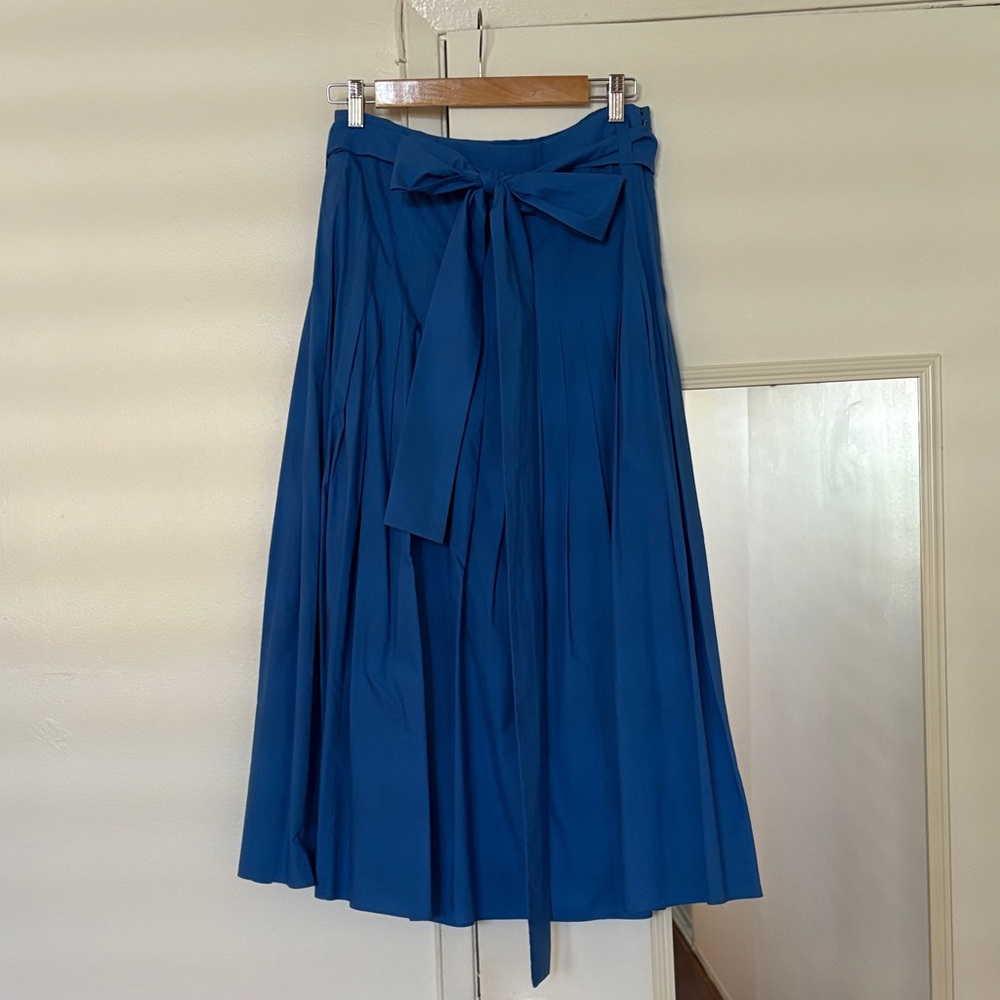 J. Crew Blue Midi Skirt with Bow